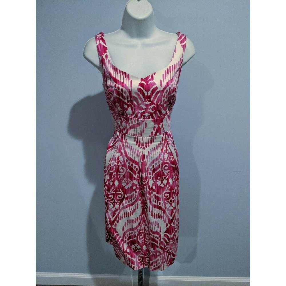Perceptions Pink and White Sleeveless Stretch Cotton Dress Size 8